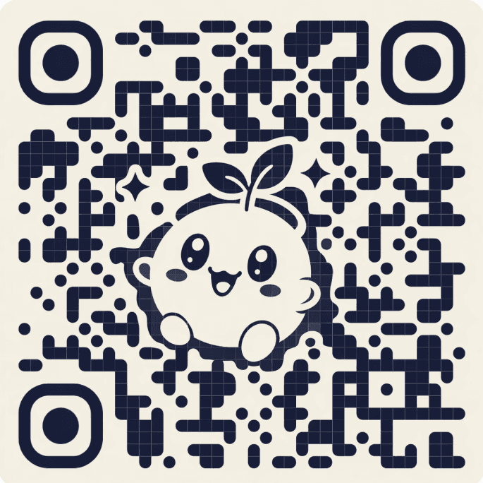 Simple scan-ready QR code with a cute avatar in the center